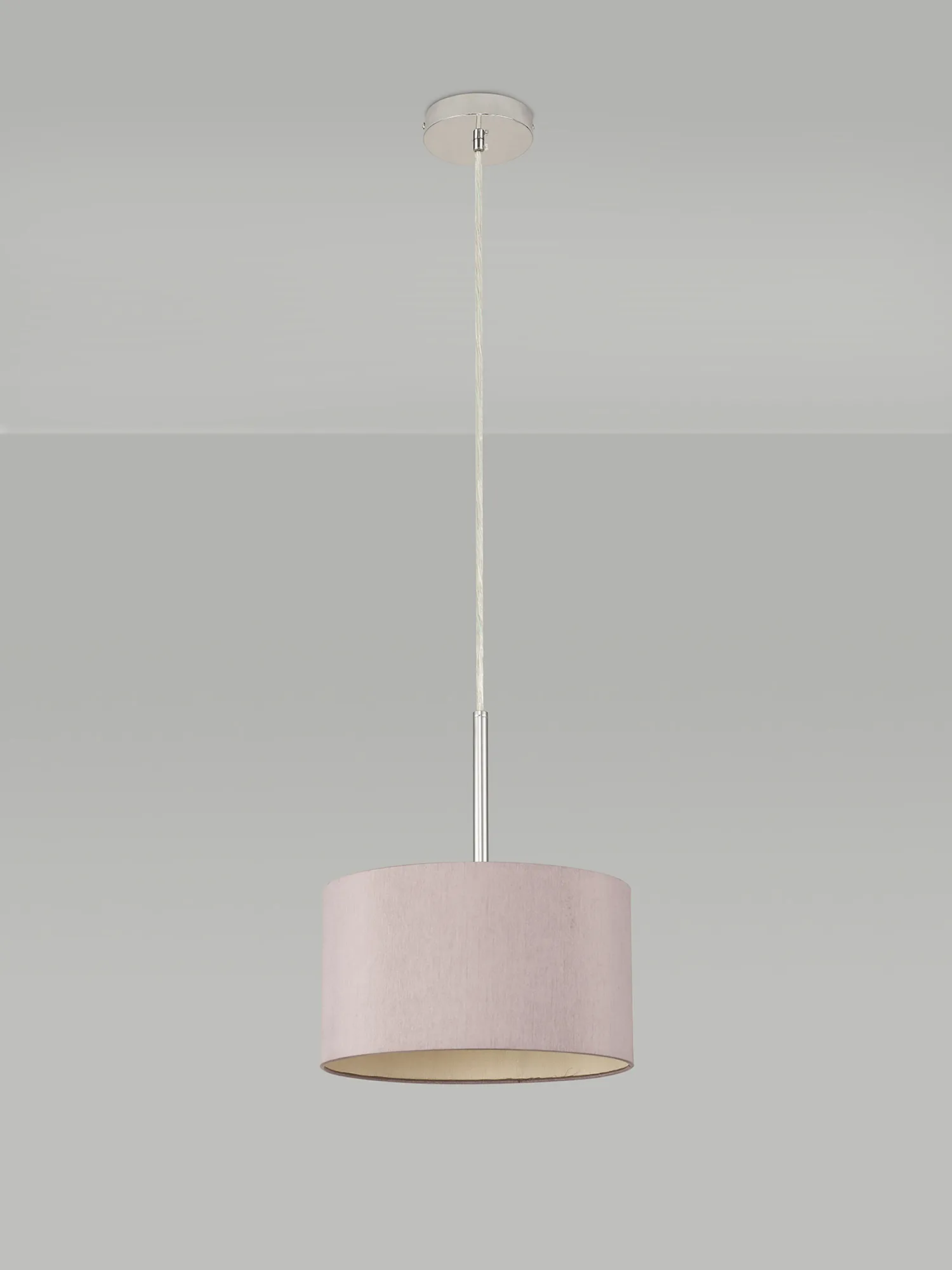 Baymont 30cm Pendant 1 Light Polished Chrome, Taupe/Halo Gold DK0121  Deco Baymont CH TA